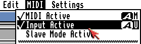 Midi menu items