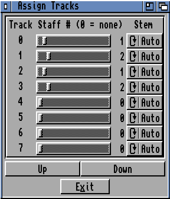 Assign Tracks window